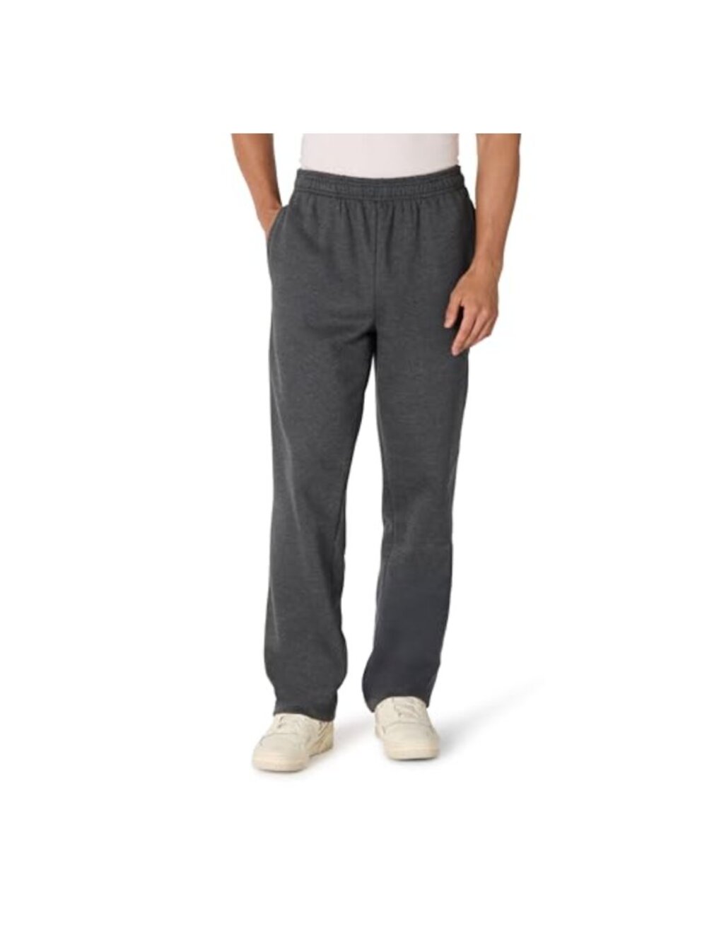 Mens Fleece Sweatpants Straight Fit Elastic Waist Lounge Casual Pants